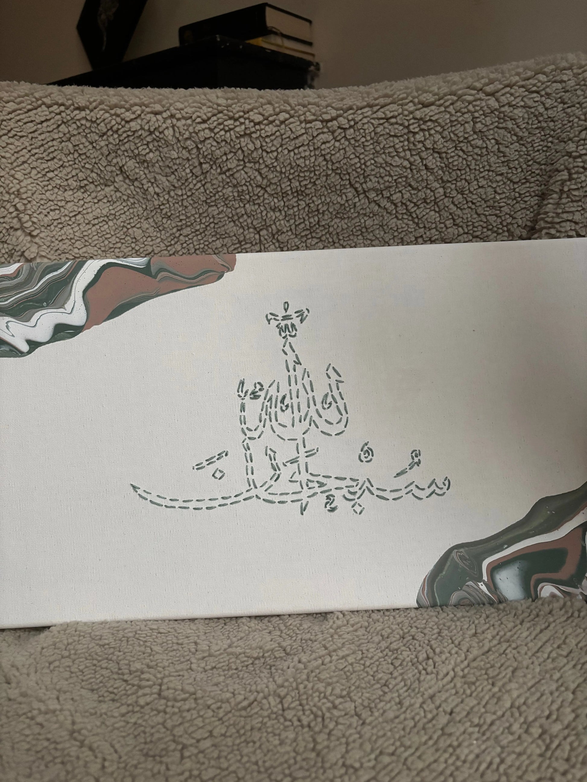 Calligraphie brodée à la main – Rectangle - Deeneya